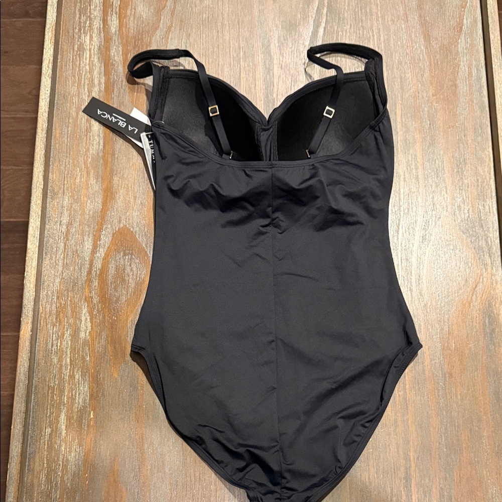 NWT La Blanca Women's Black One-Piece Swimsuit‎ Size 16 - Picture 7 of 11